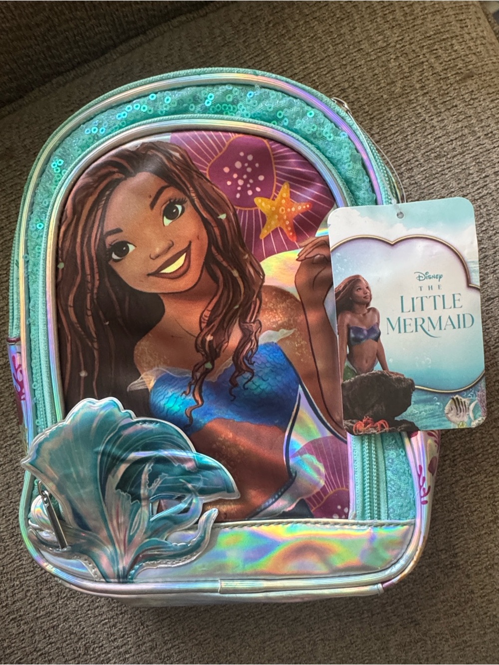 Disney The Little Mermaid Iridescent Teal & Purple Kids Backpack